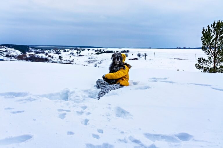personne dans la neige laponie